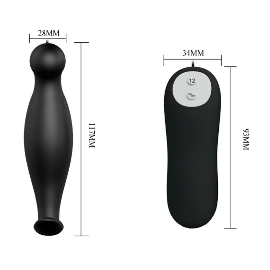 PRETTY LOVE - PLUG ANALE IN SILICONE 12 MODALIT DI VIBRAZIONE NERO